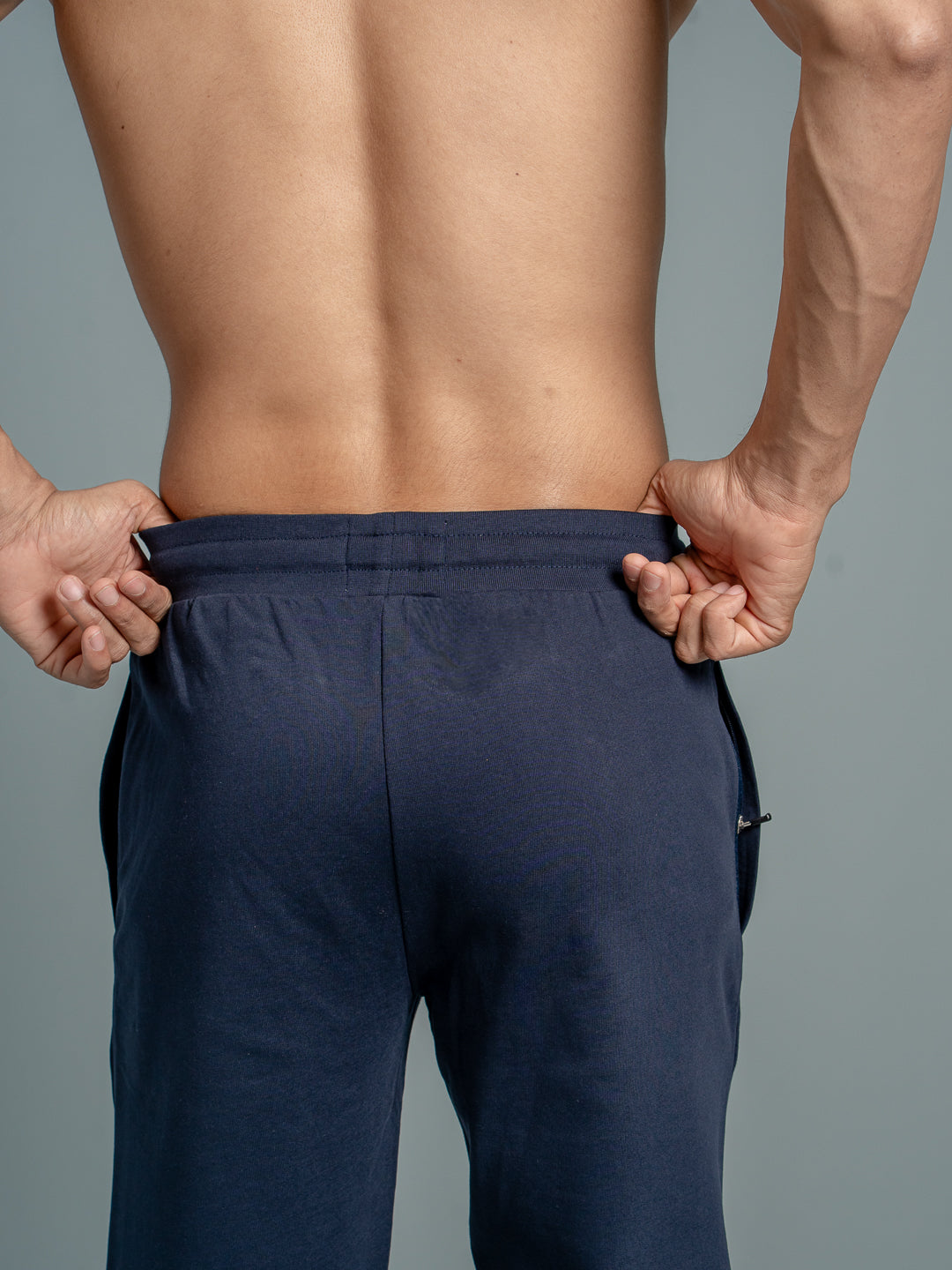 Men Combed Cotton Rich Jogger with Side Pockets Navy EJ4