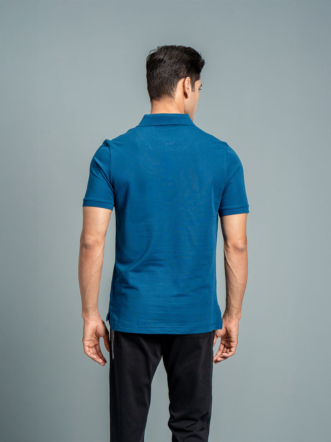 Men Cotton Rich Smart Fit Expert Polo T-Shirt Blue EPD17