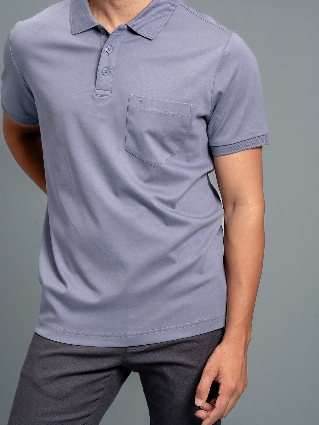 Men's Extra Long Staple Cotton Polo Amethyst Grey