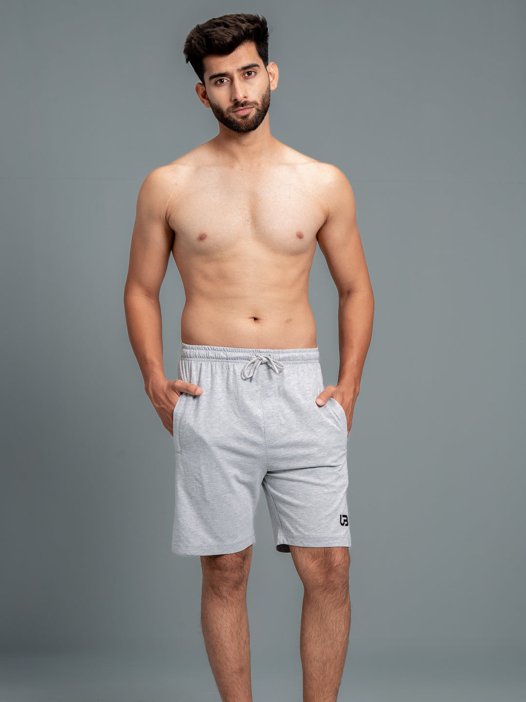Men Combed Cotton Rich Agile Shorts Grey Melange AGS1
