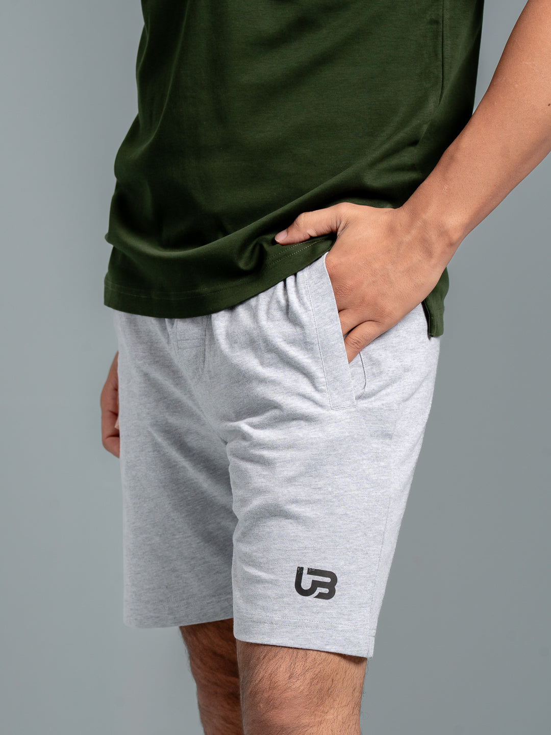 Men Combed Cotton Rich Agile Shorts Grey Melange AGS1