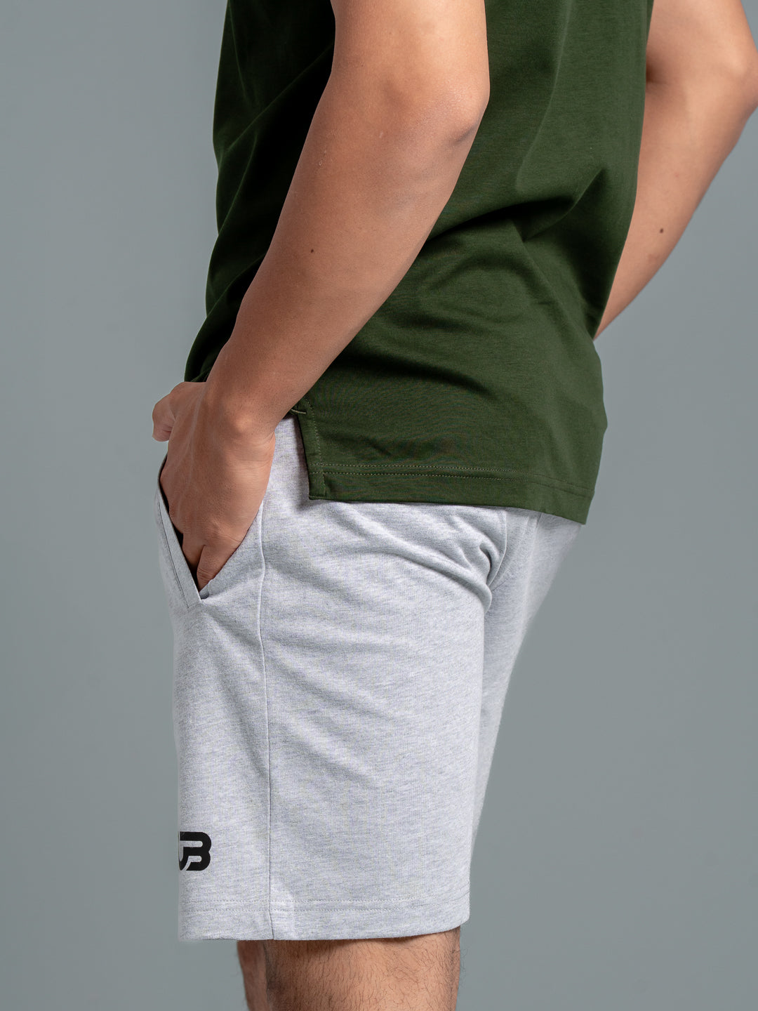 Men Combed Cotton Rich Agile Shorts Grey Melange AGS1