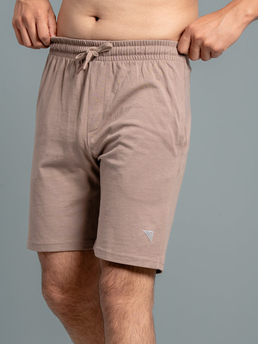 Men Combed Cotton Rich Expert Shorts Taupe Brown ES9