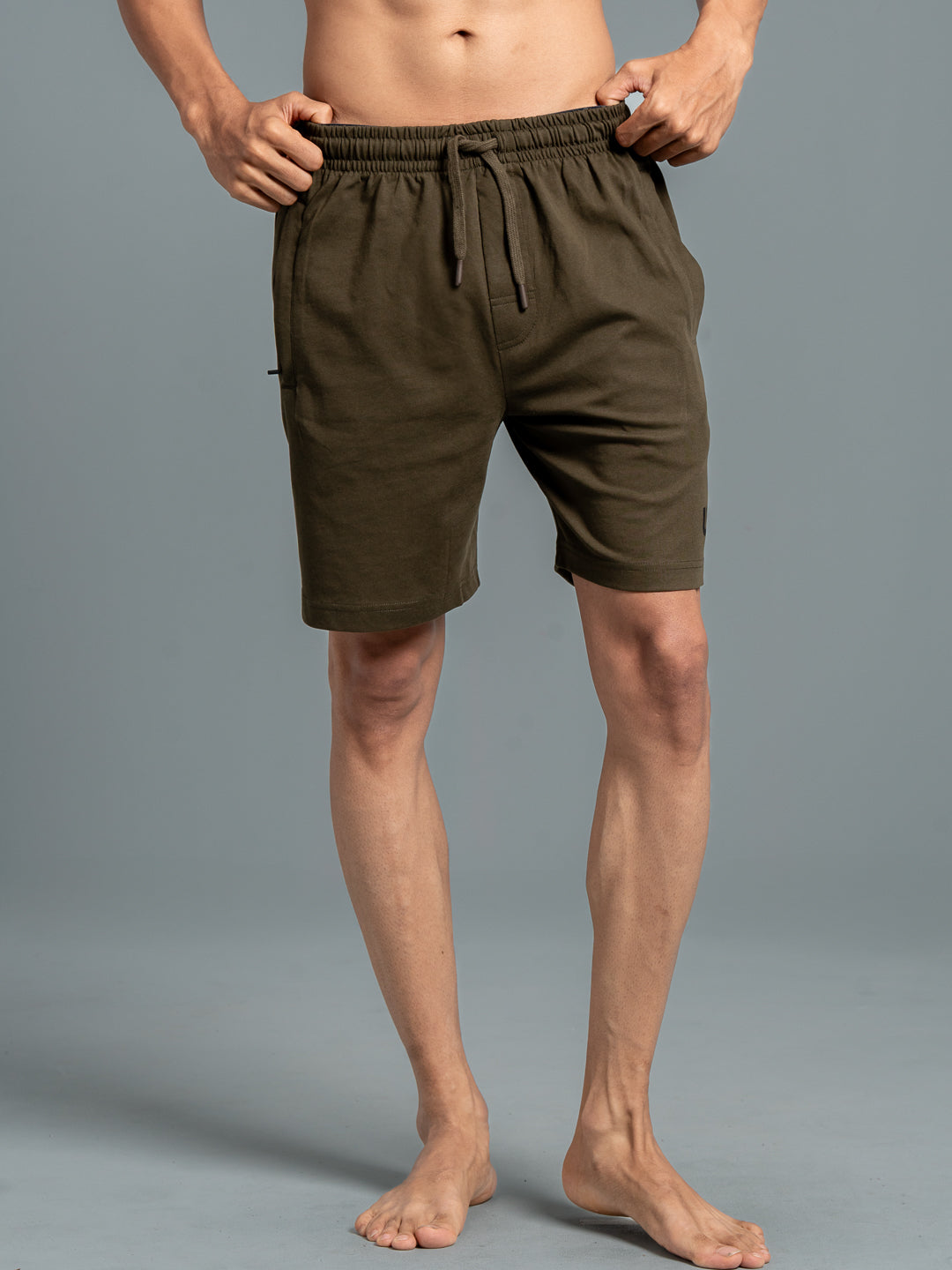 Men Combed Cotton Rich Agile Shorts Olive AGS7