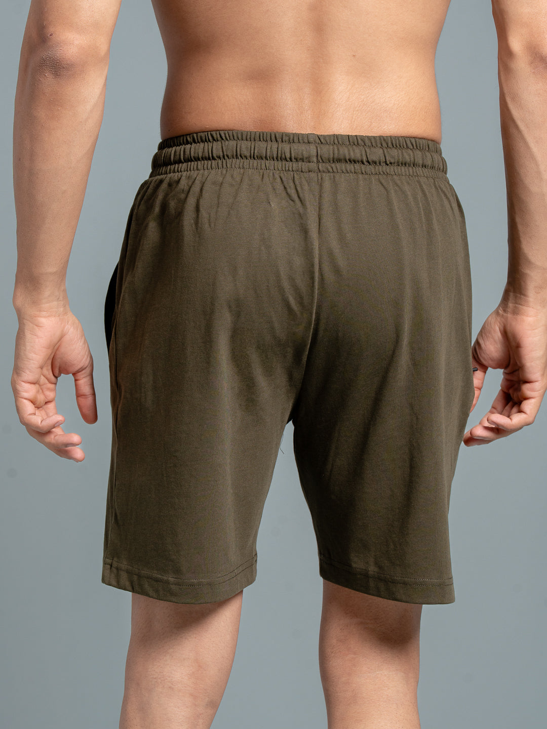 Men Combed Cotton Rich Agile Shorts Olive AGS7