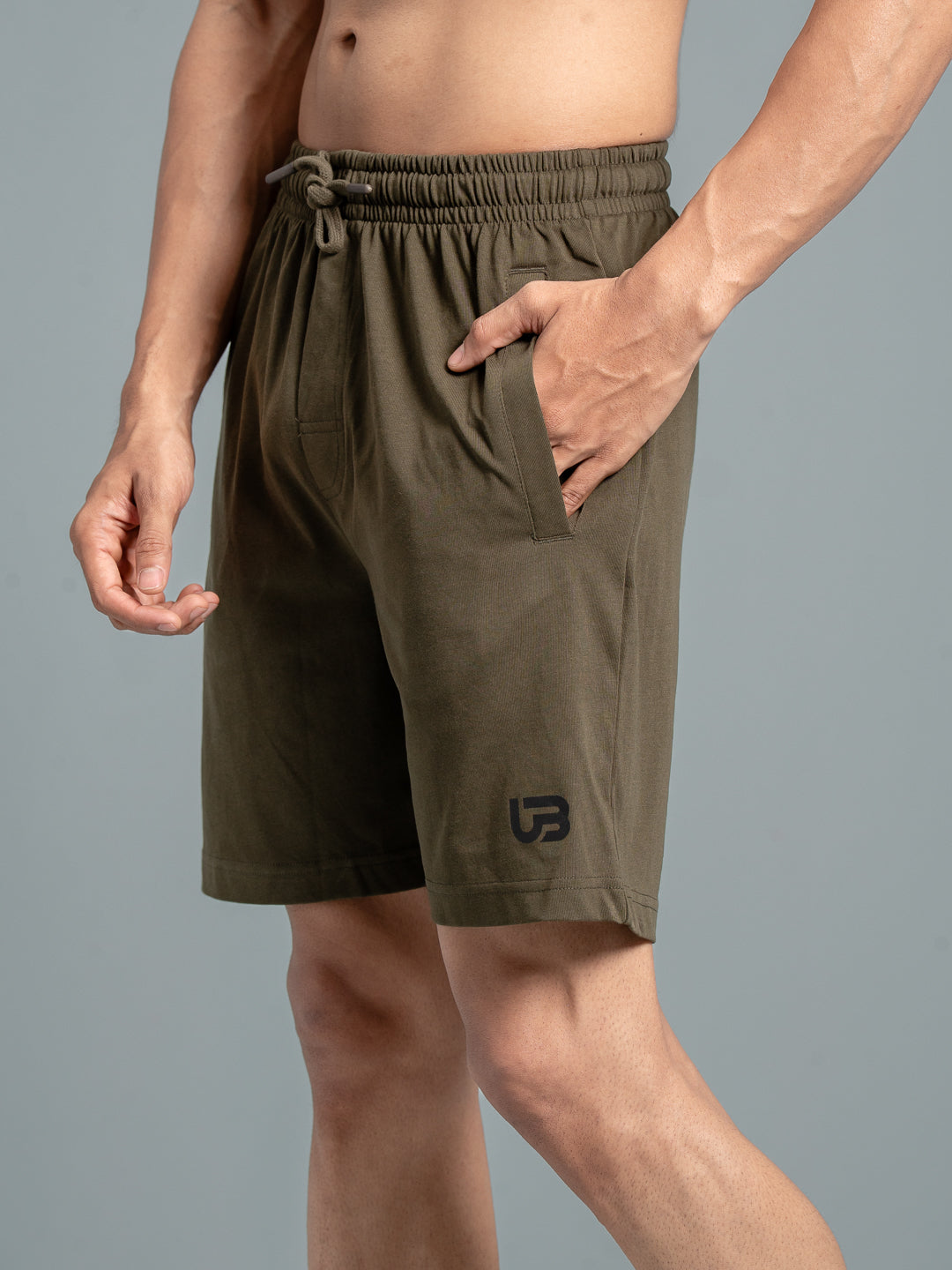 Men Combed Cotton Rich Agile Shorts Olive AGS7