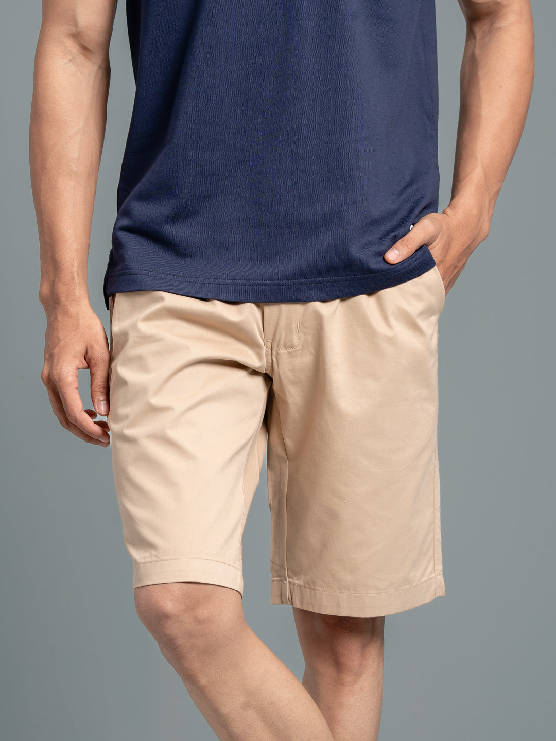 Men 100% Combed Cotton Golf Boxer Shorts Beige GS3