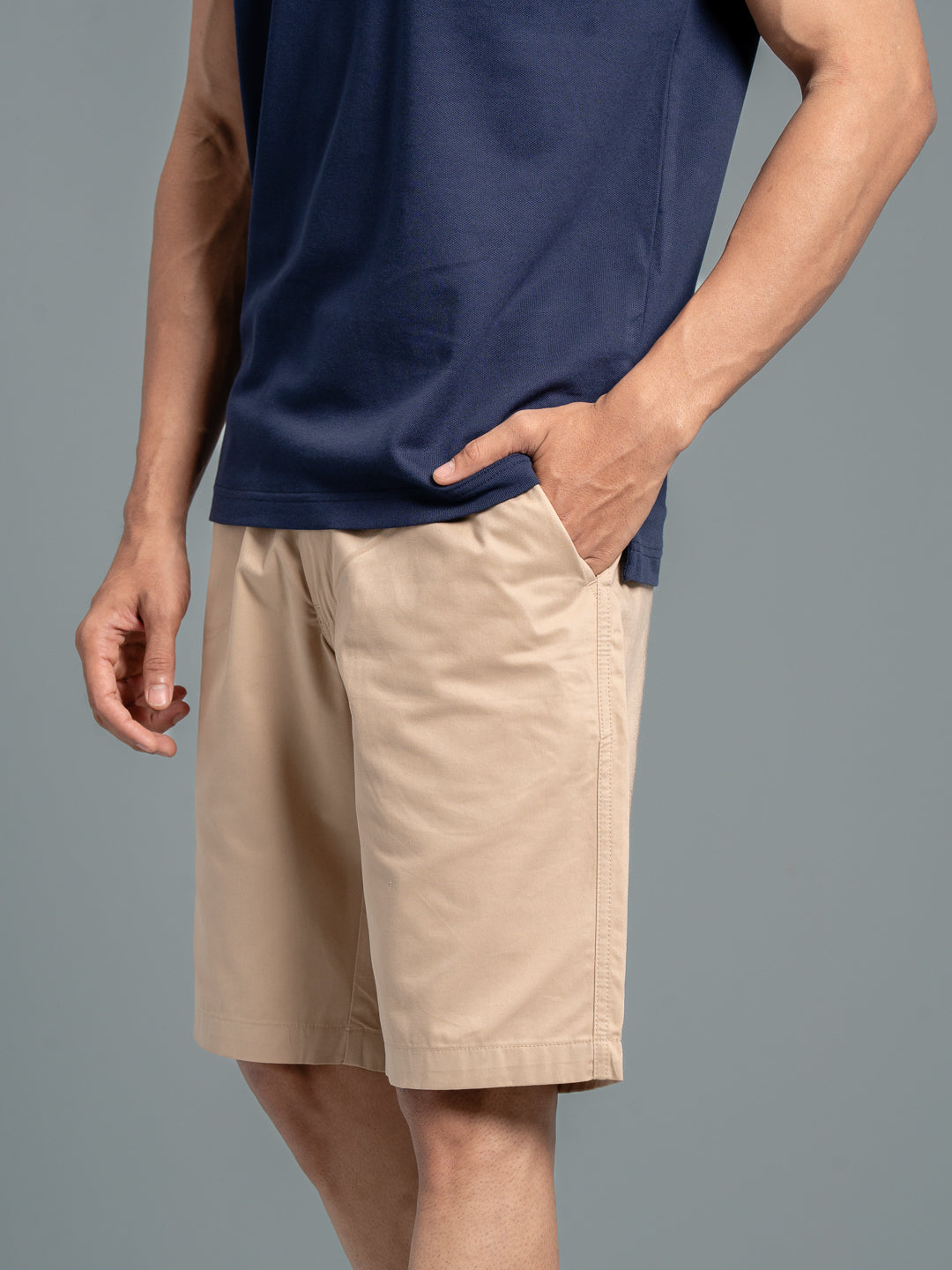 Men 100% Combed Cotton Golf Boxer Shorts Beige GS3