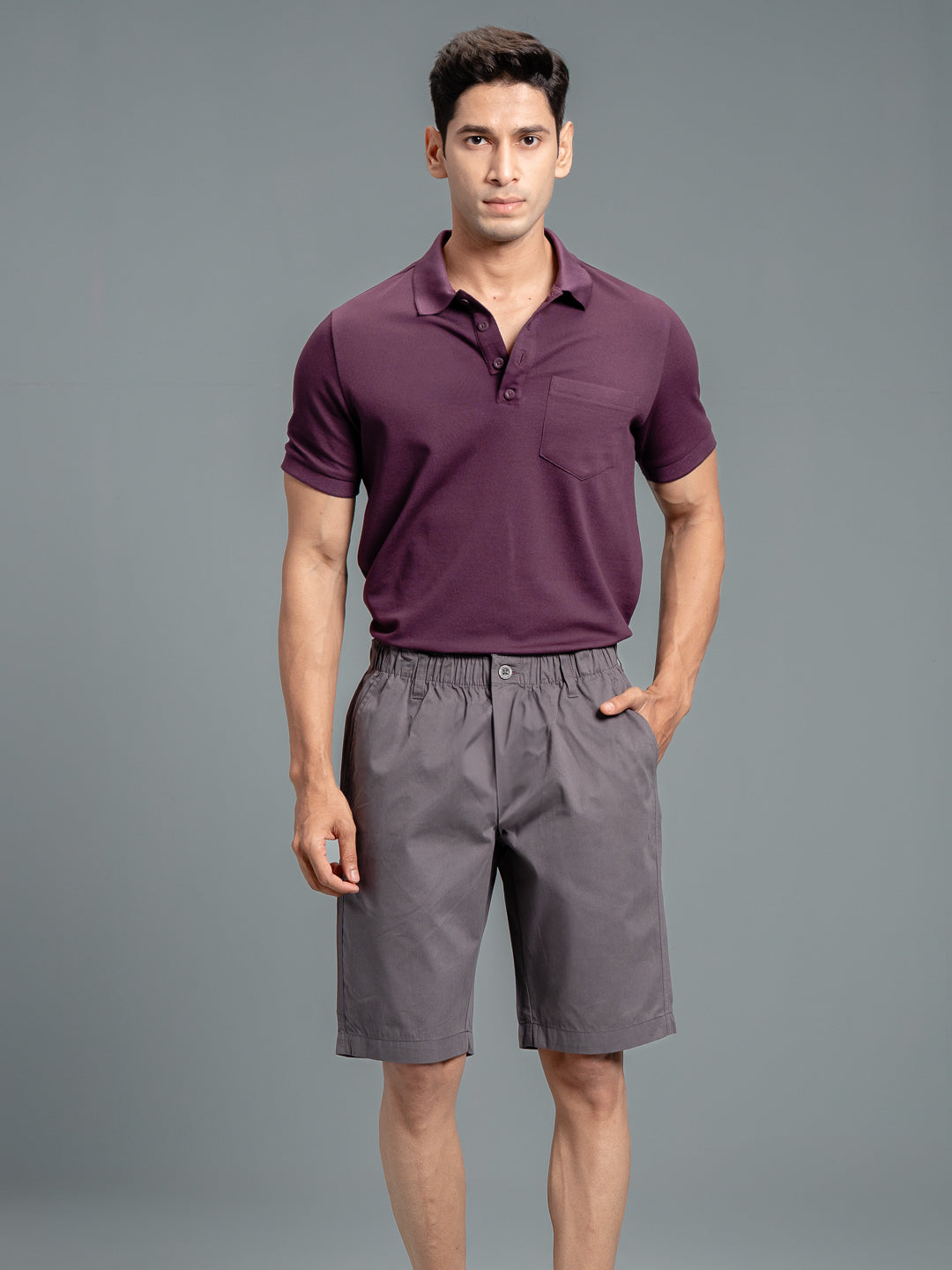 Men 100% Combed Cotton Golf Boxer Shorts Grey GS5
