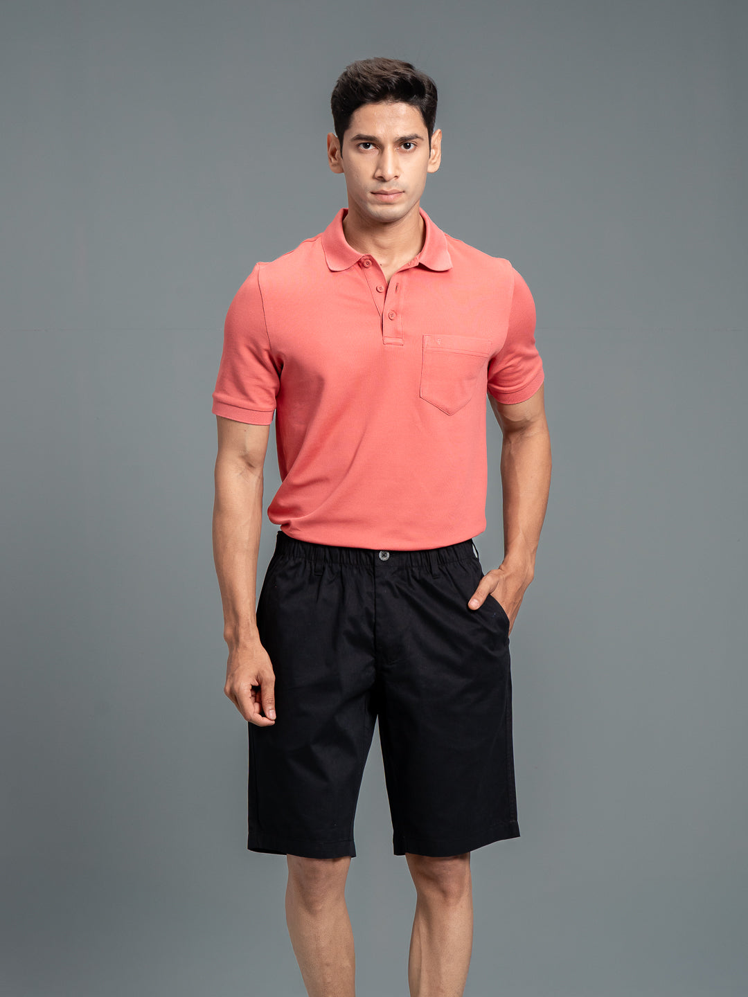 Men 100% Combed Cotton Golf Boxer Shorts Black GS6