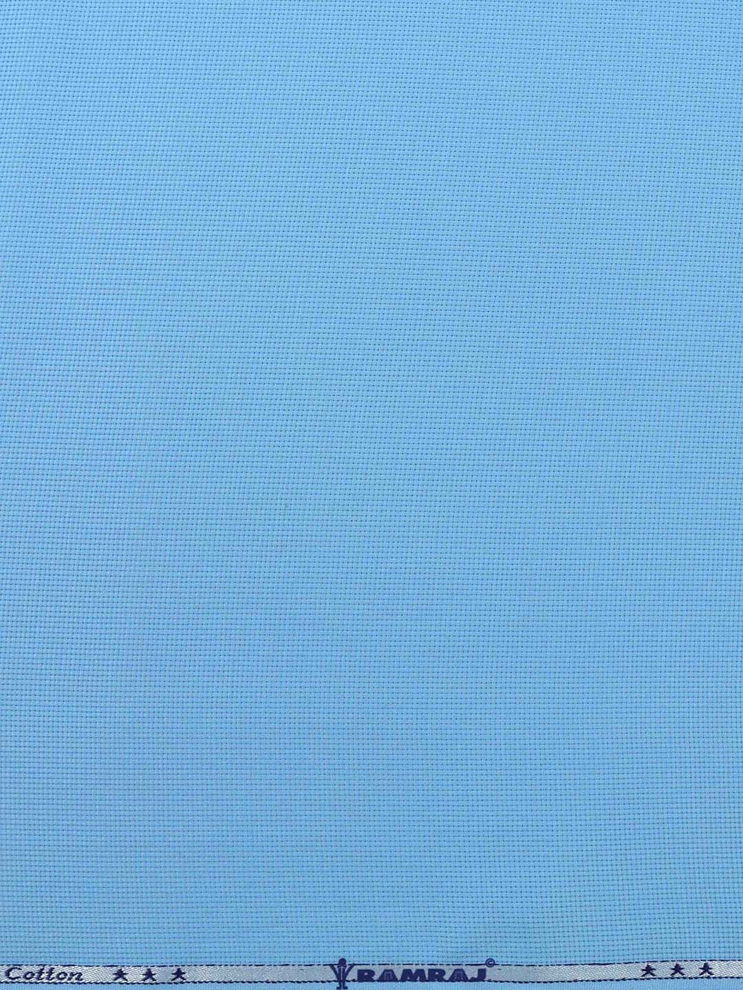 Cotton Rich Sky Blue Self design Shirting Fabric Hi-Tech