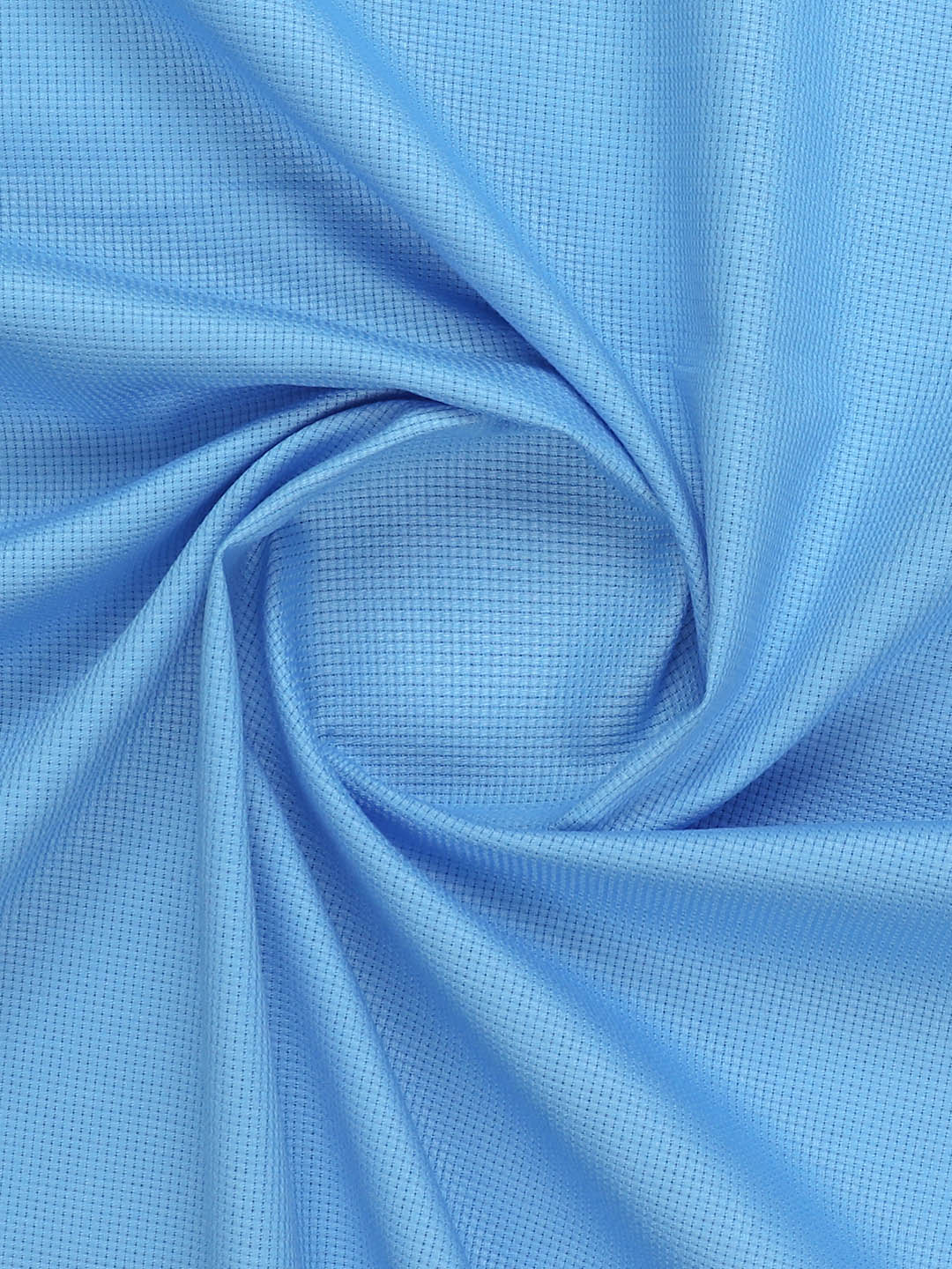 Cotton Rich Sky Blue Self design Shirting Fabric Hi-Tech