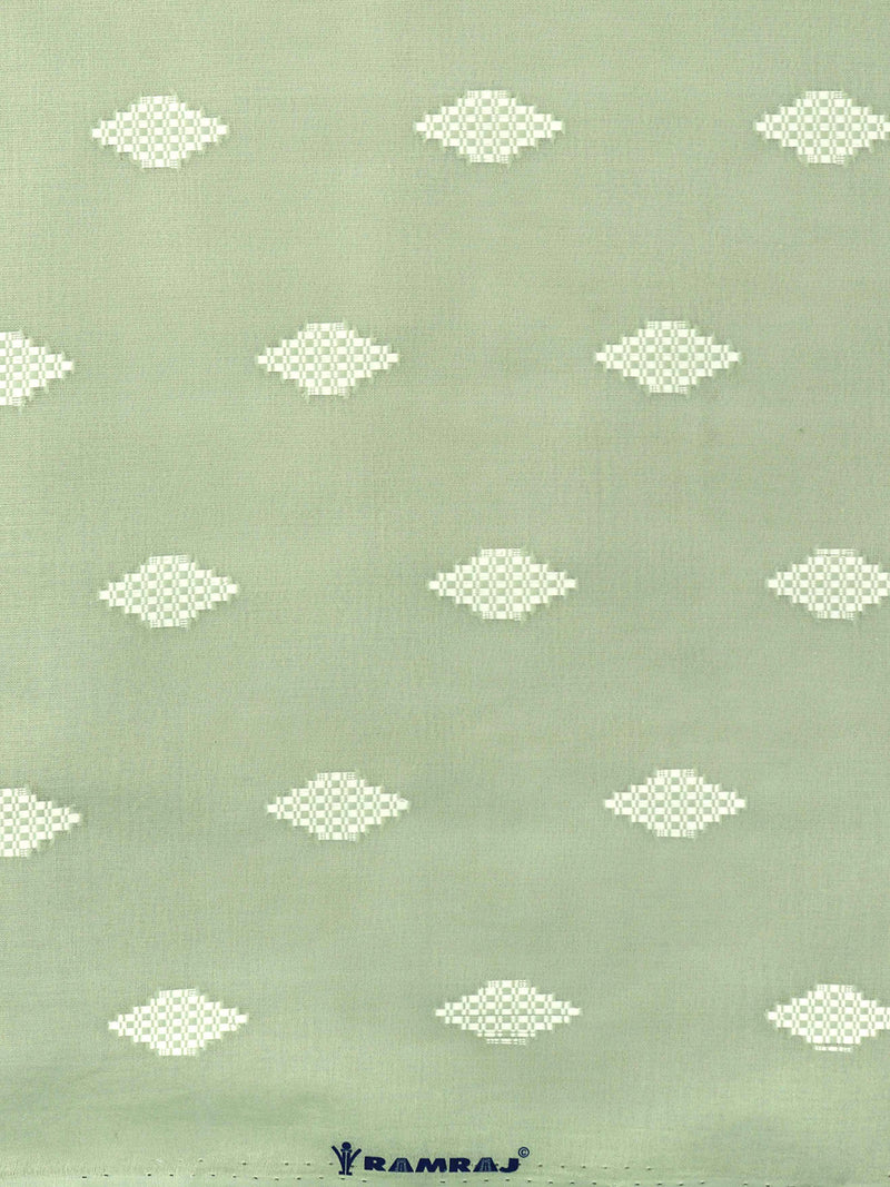 Cotton Colour Printed Green & White Shirting Fabric High Style