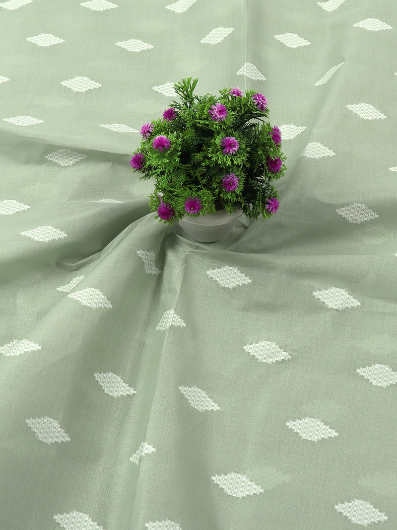 Cotton Colour Printed Green & White Shirting Fabric High Style