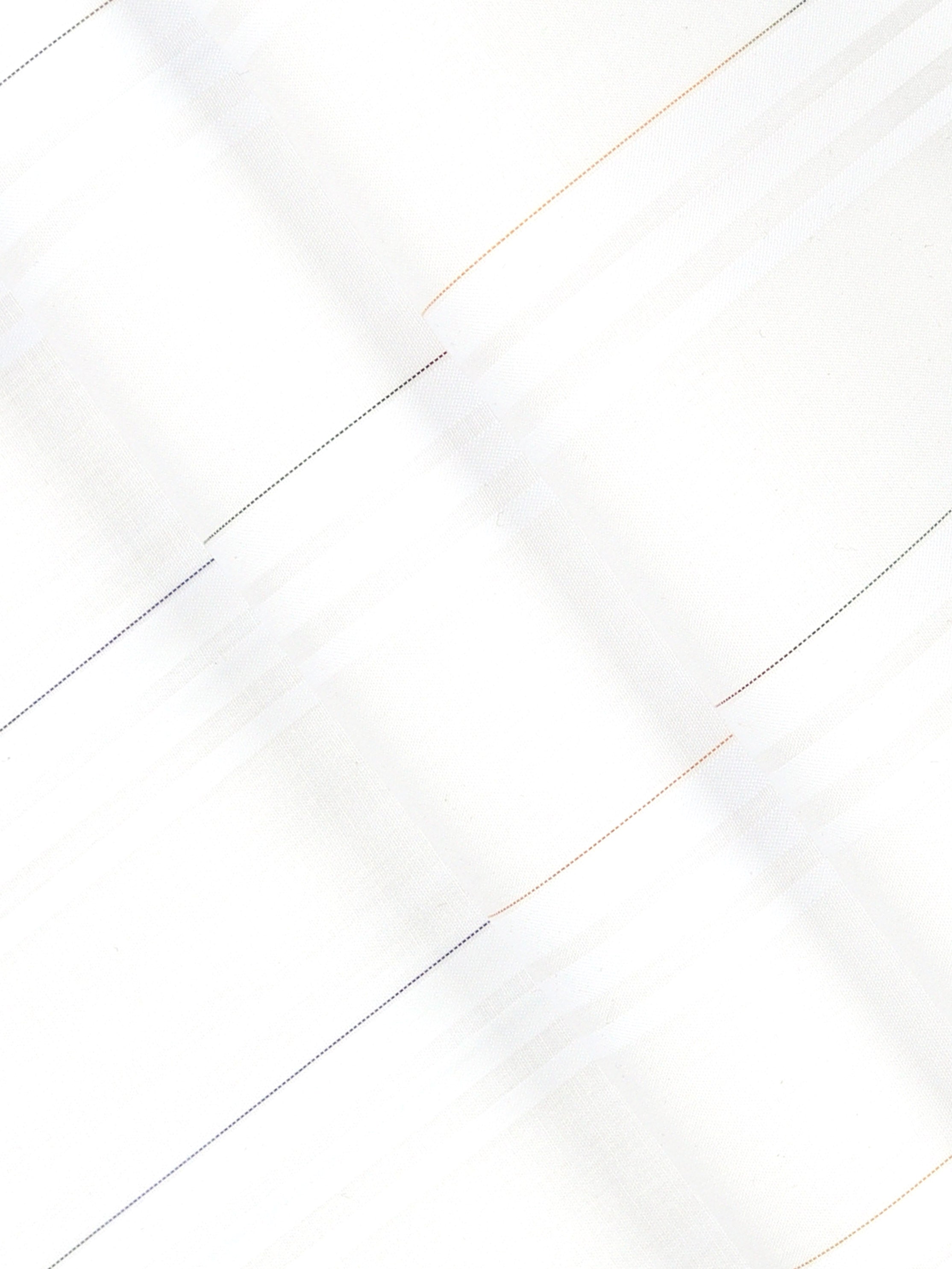 Cotton Blend White Striped Shirt Fabric Infinity