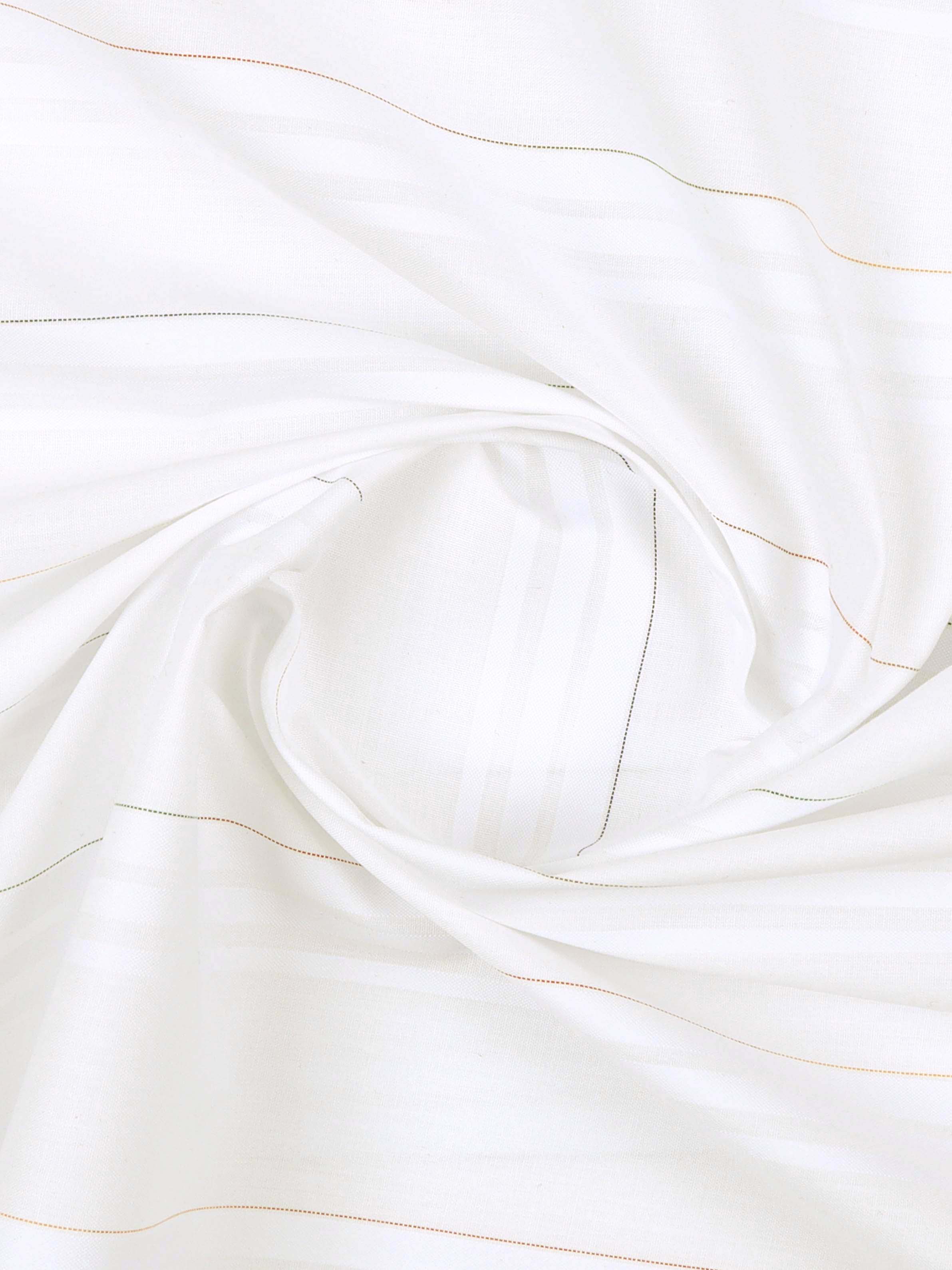 Cotton Blend White Striped Shirt Fabric Infinity