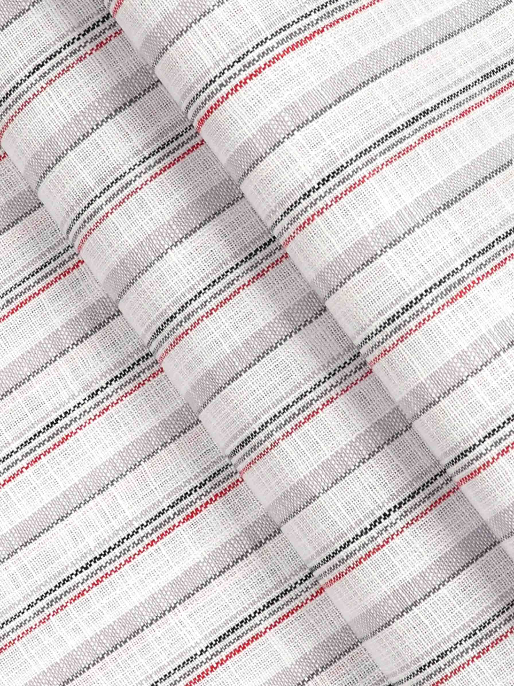 Cotton Colour Striped White & Grey Shirting Fabric High Style-Pattern view