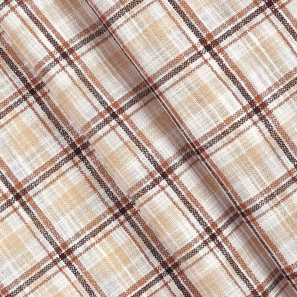 Brown Plaid Cotton Fabric