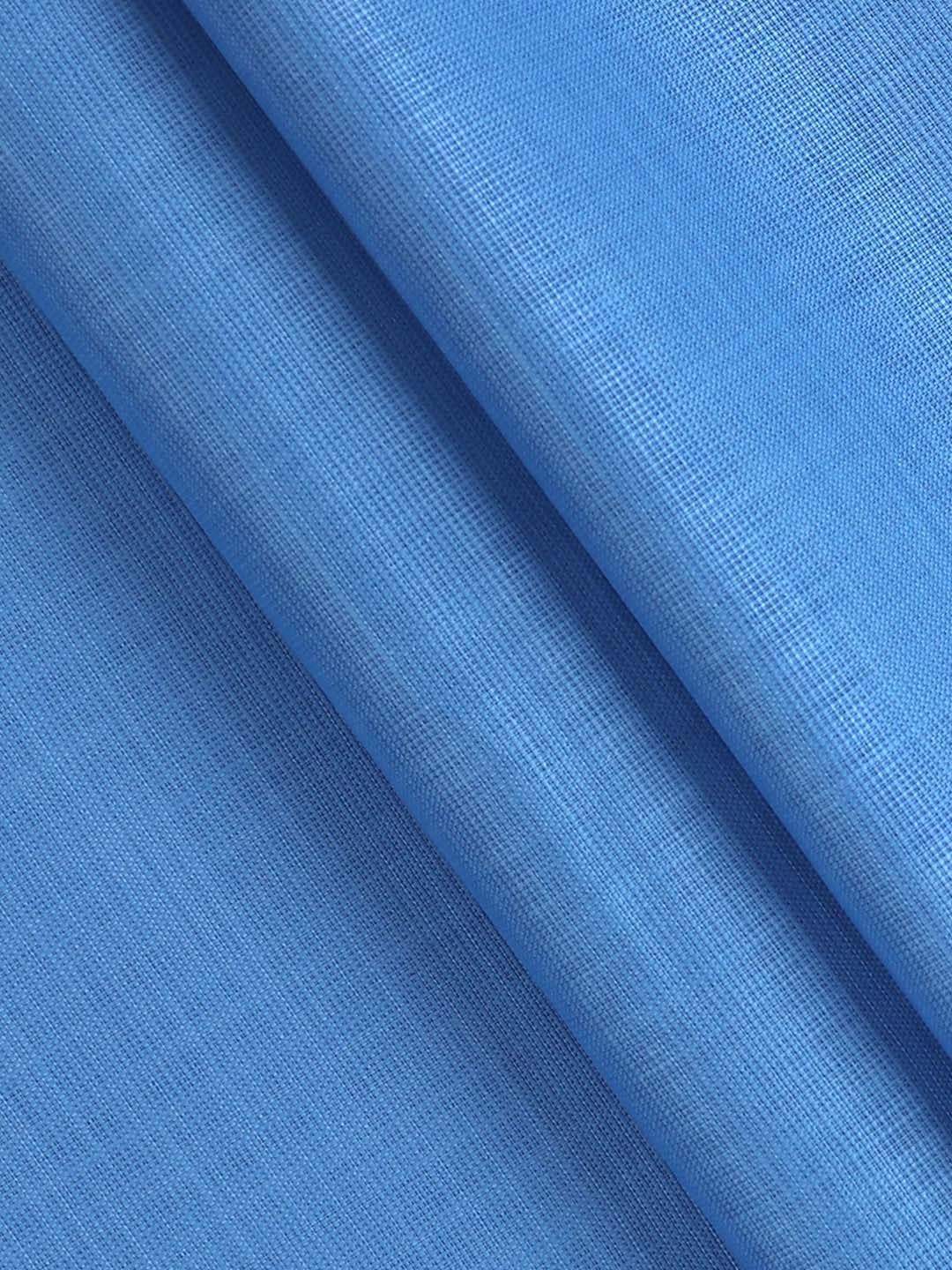 Mens Cotton Rich Plain Blue Shirt Fabric Infinity