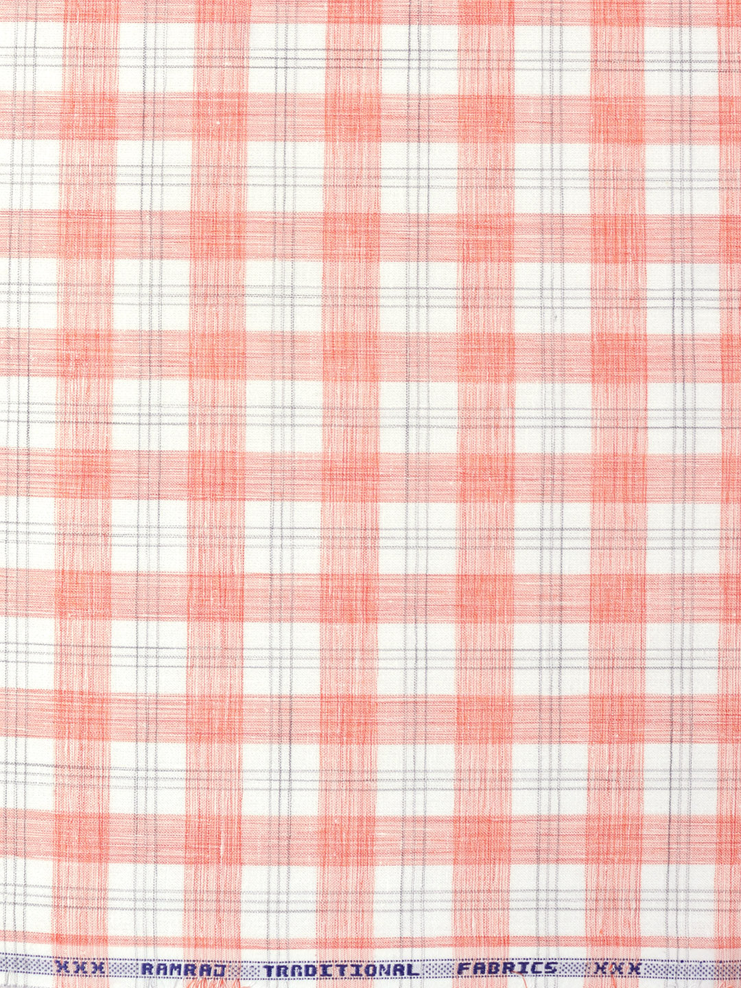 Mens Cotton Rich Checked Shirt Fabric Orange High Style