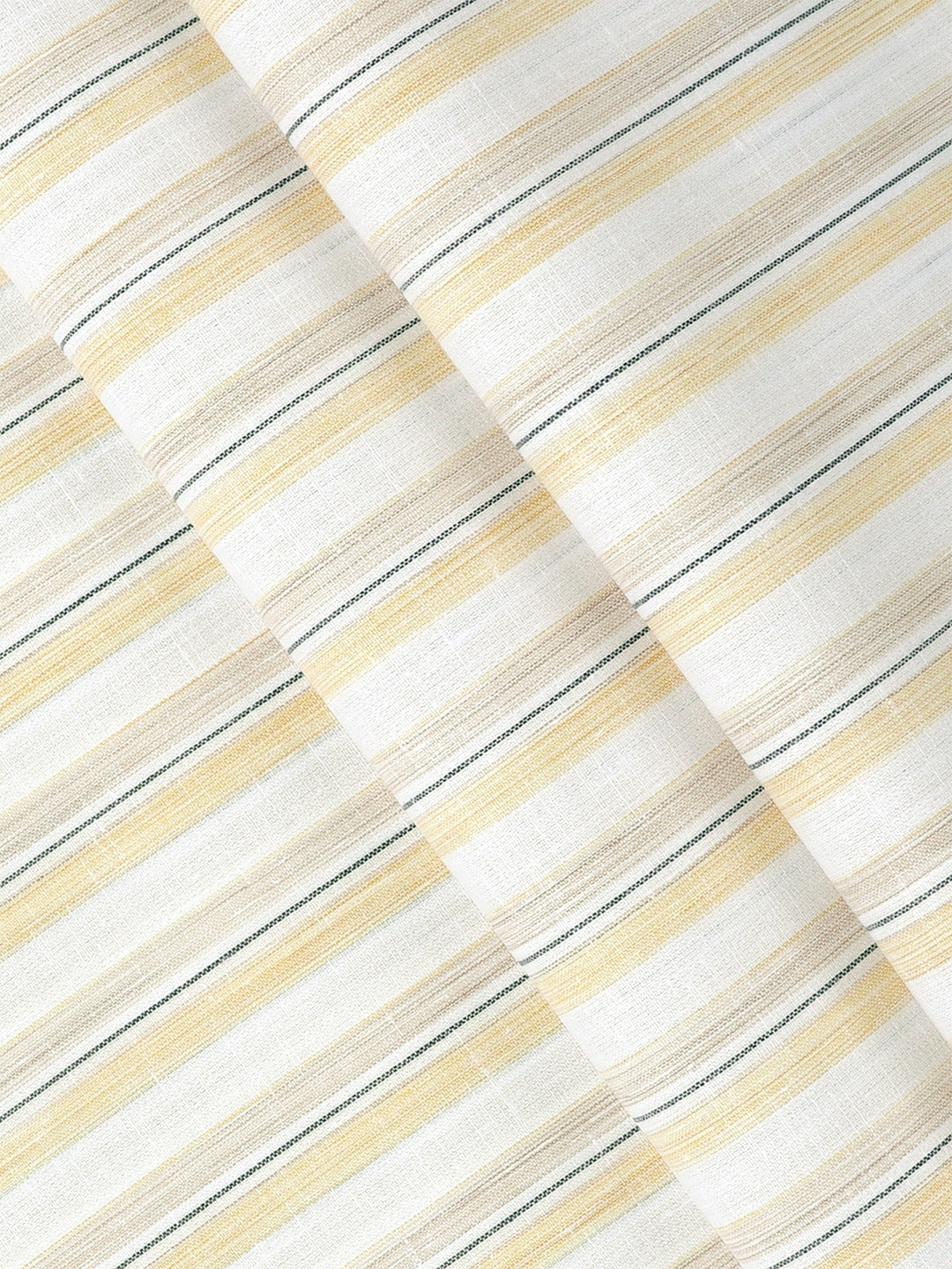 Mens Cotton Rich White with Yellow Striped Shirt Fabric High Style