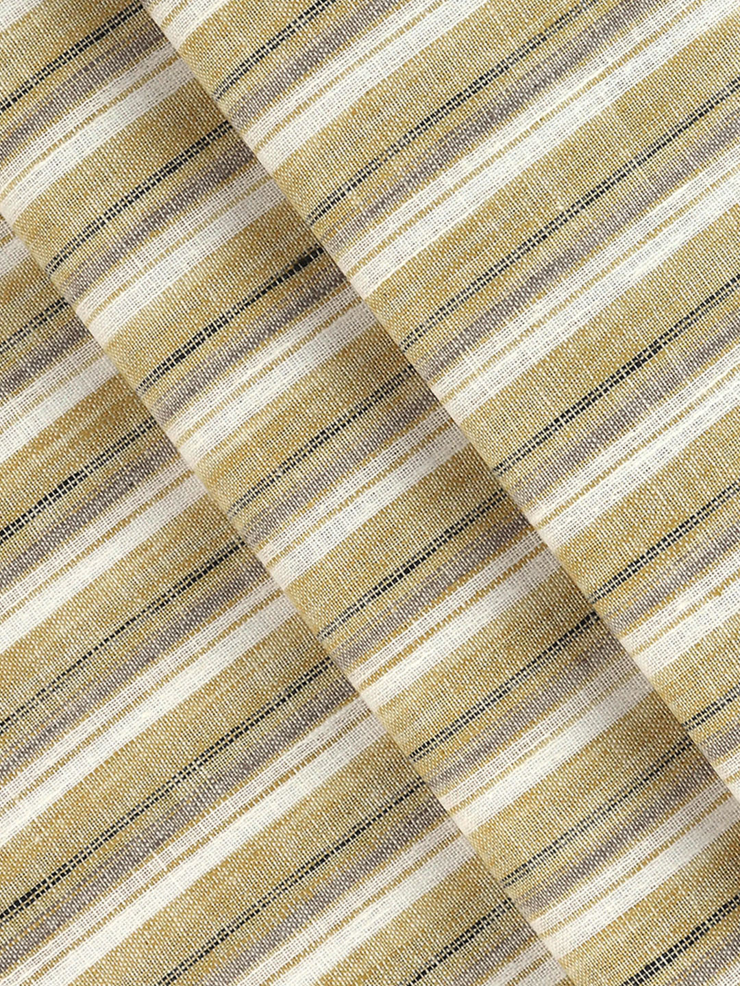 Men Cotton Rich Striped Shirt Fabric Light Brown High Style