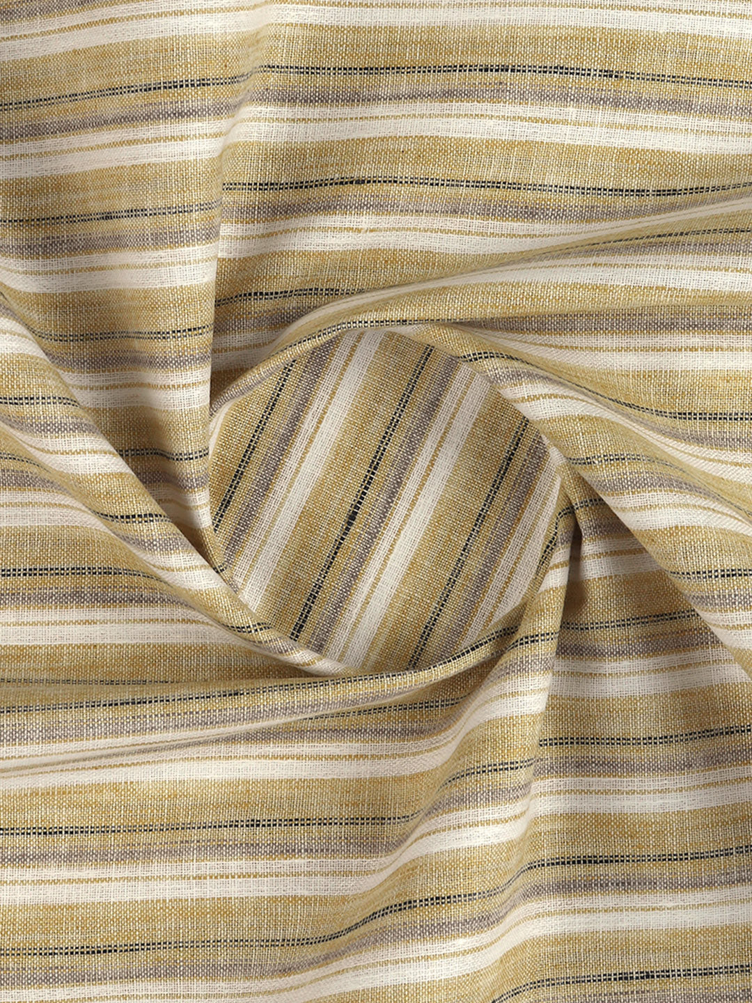 Men Cotton Rich Striped Shirt Fabric Light Brown High Style