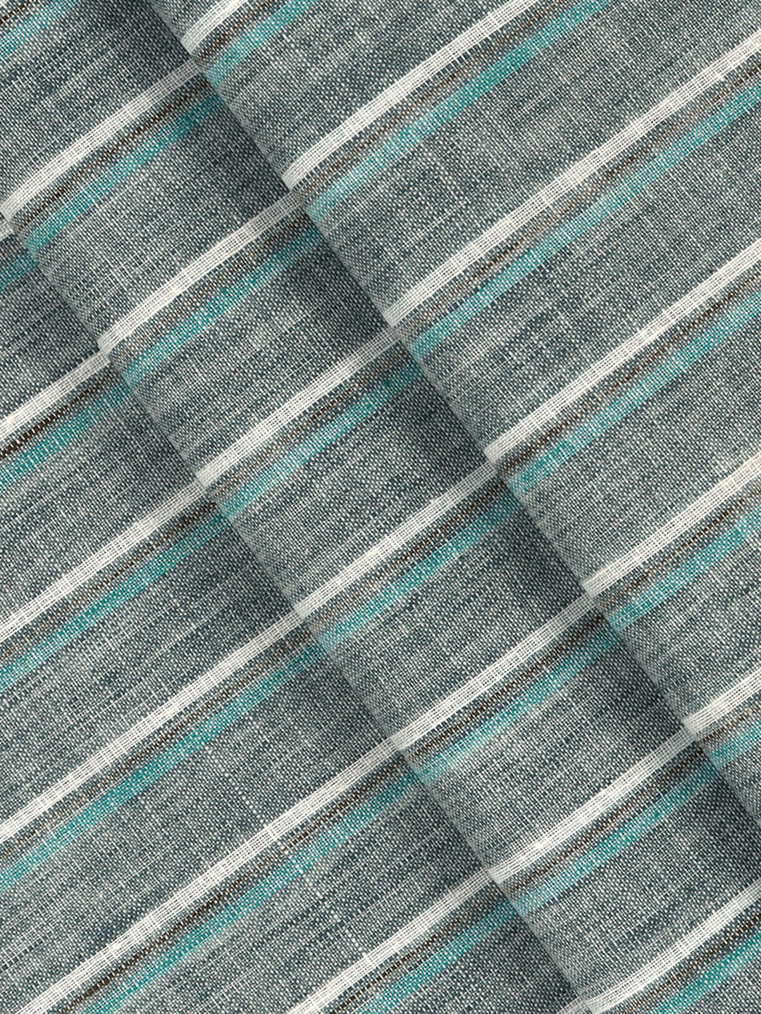 Men Cotton Rich Striped Shirt Fabric Grey High Style