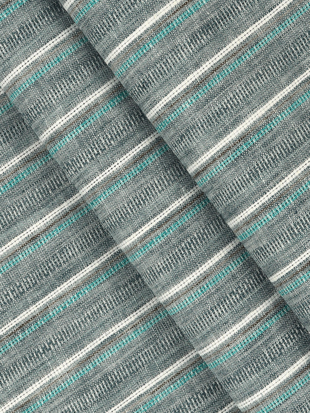 Men Cotton Rich Self Design Shirt Fabric Blue with Grey High Style