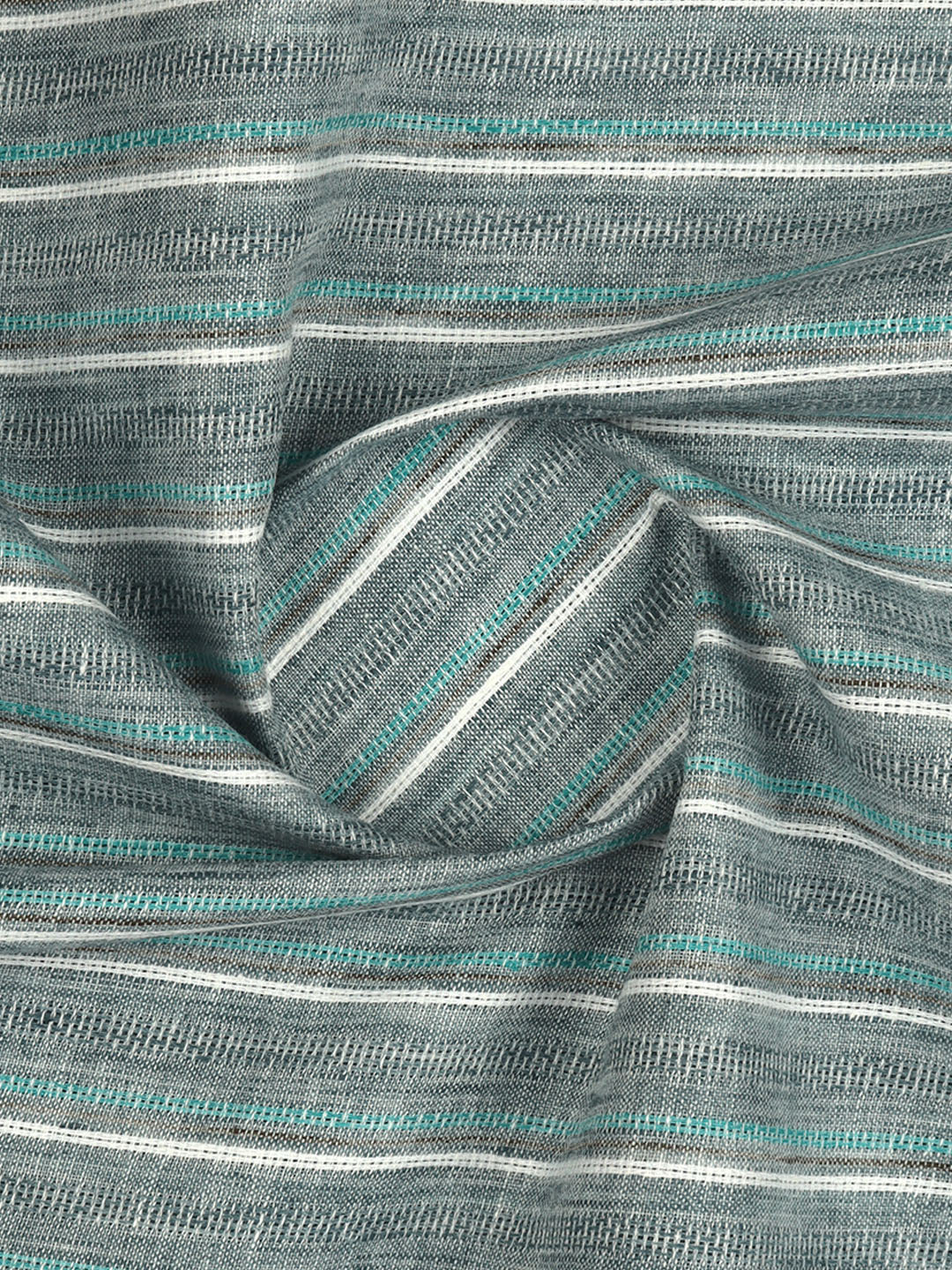 Men Cotton Rich Self Design Shirt Fabric Blue with Grey High Style