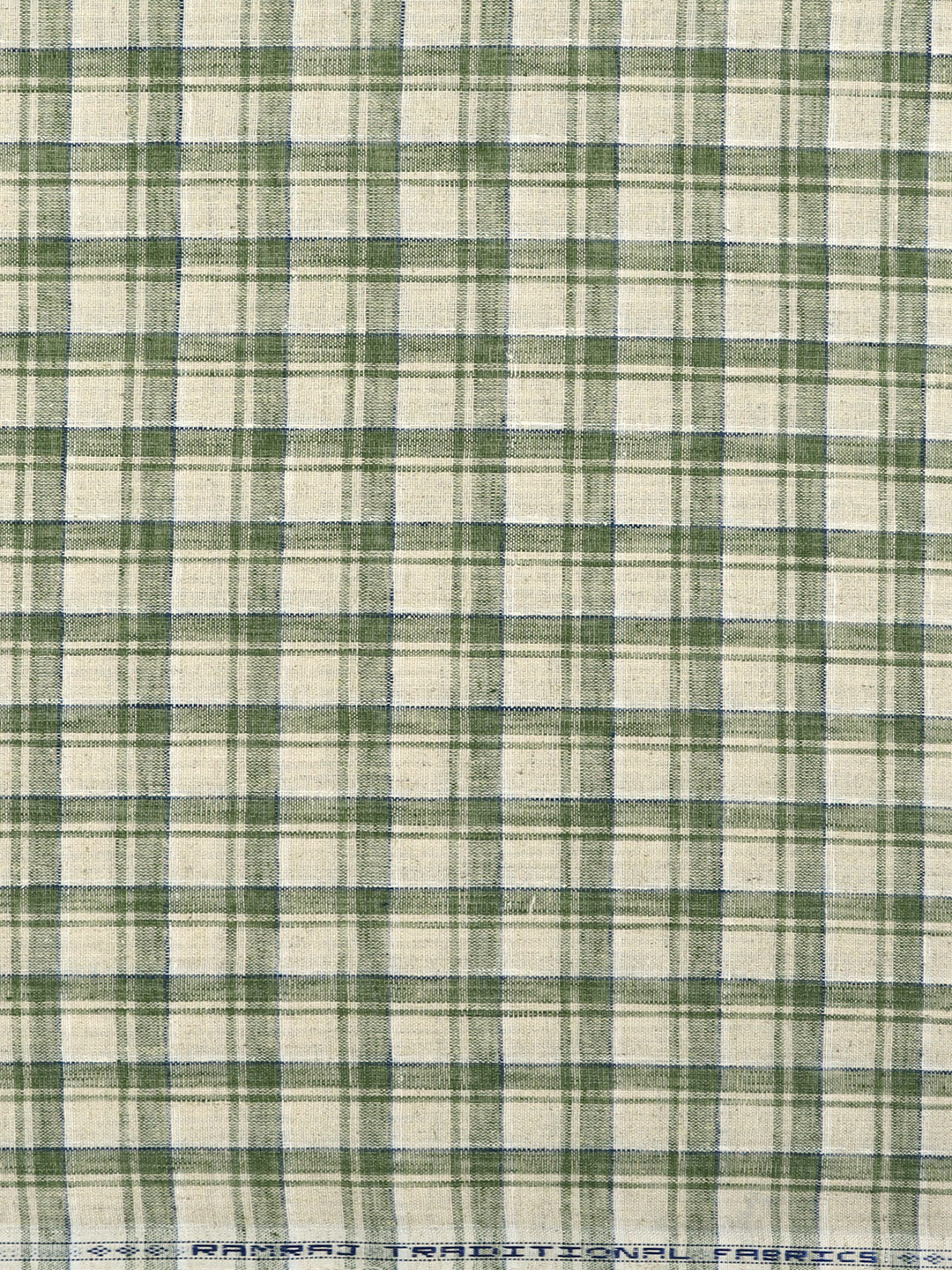 Men Cotton Rich Checked Shirt Fabric Green HI-Tech