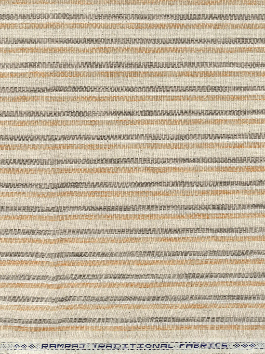 Men Cotton Rich Striped Shirt Fabric Grey with Orange HI-Tech