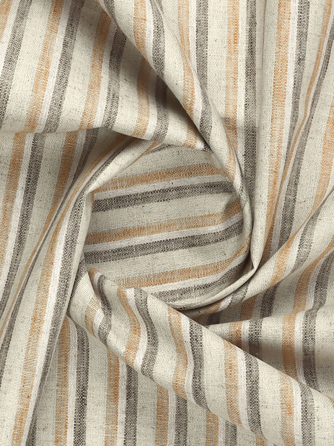 Men Cotton Rich Striped Shirt Fabric Grey with Orange HI-Tech