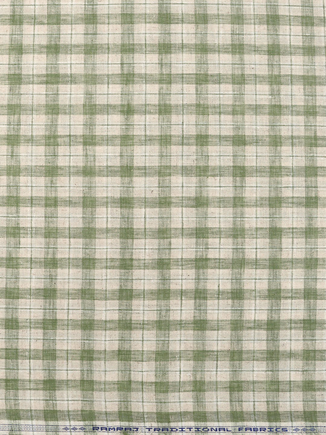 Men Cotton Rich Checked Shirt Fabric Green HI-Tech