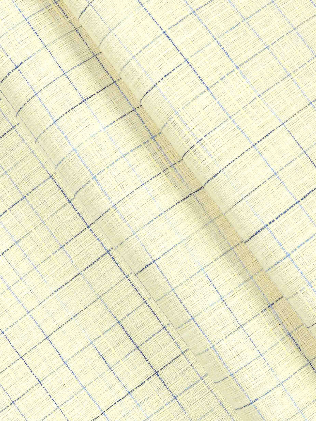 Cotton Colour Checked Shirt Fabric Yellow Galaxy Art-Close view