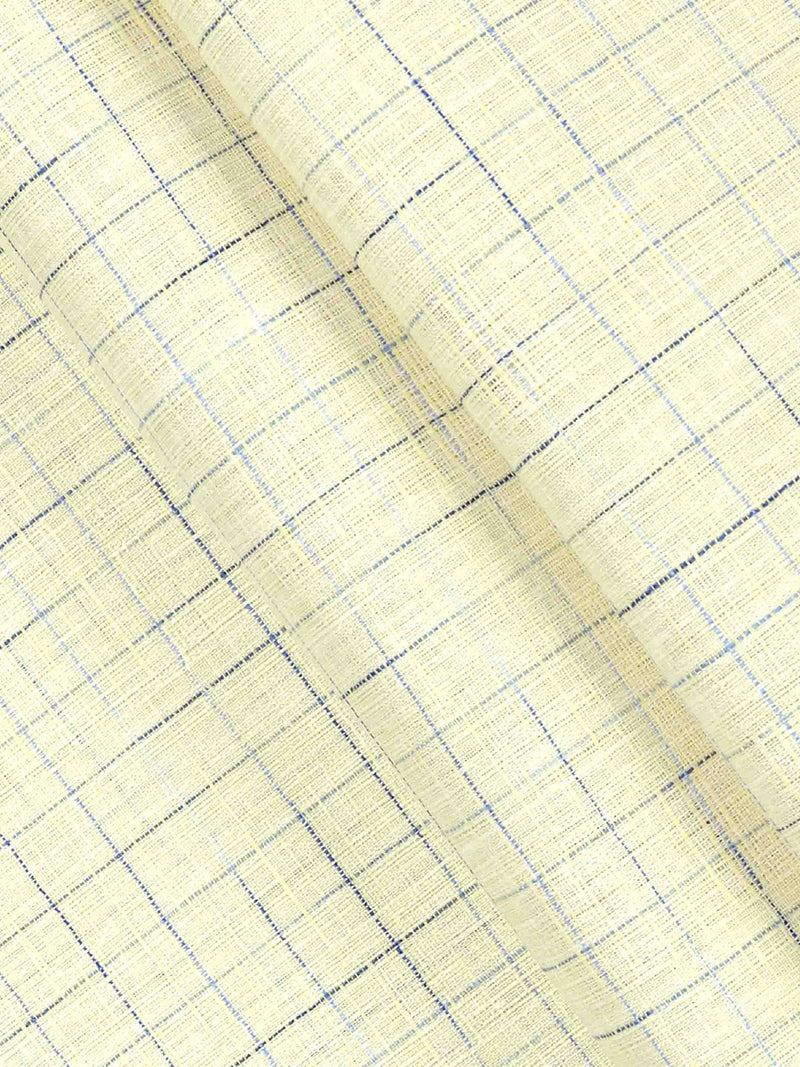 Cotton Colour Checked Shirt Fabric Yellow Galaxy Art