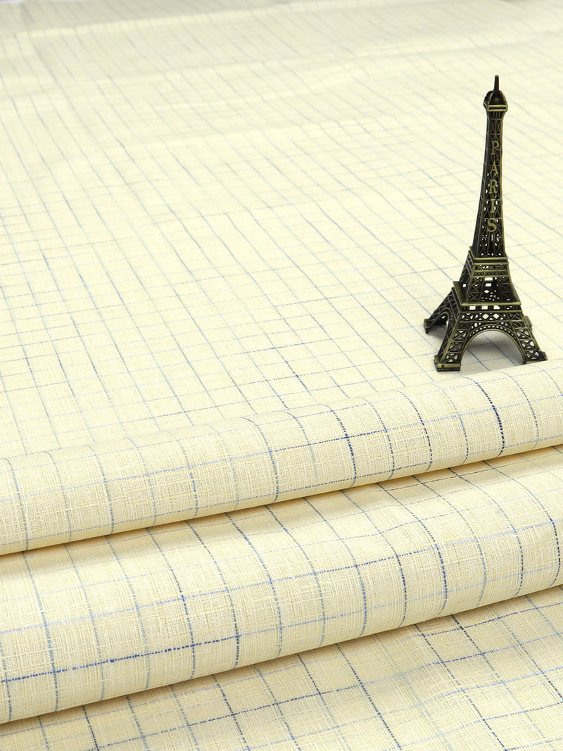 Cotton Colour Checked Shirt Fabric Yellow Galaxy Art
