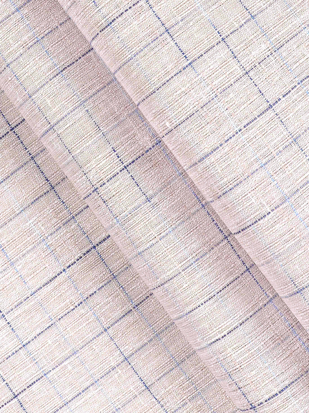 Cotton Colour Checked Shirt Fabric Light Pink Galaxy Art-Pattern view