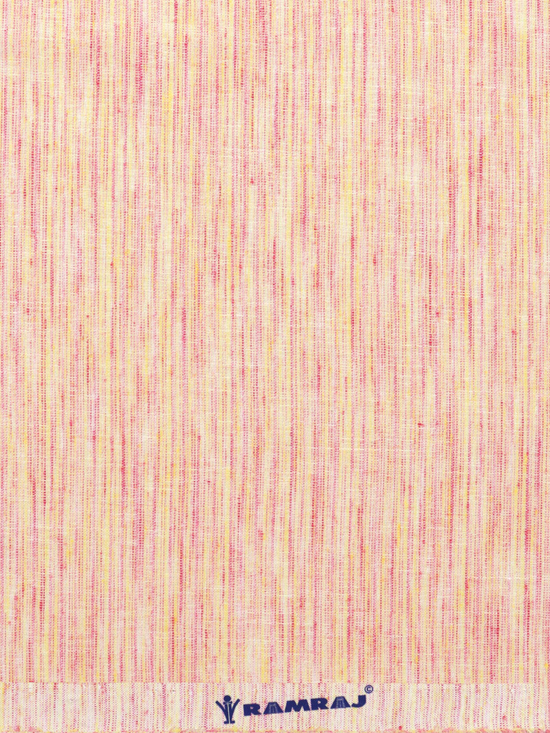 Cotton Pink with Yellow Striped Shirt Fabric Candy Colour