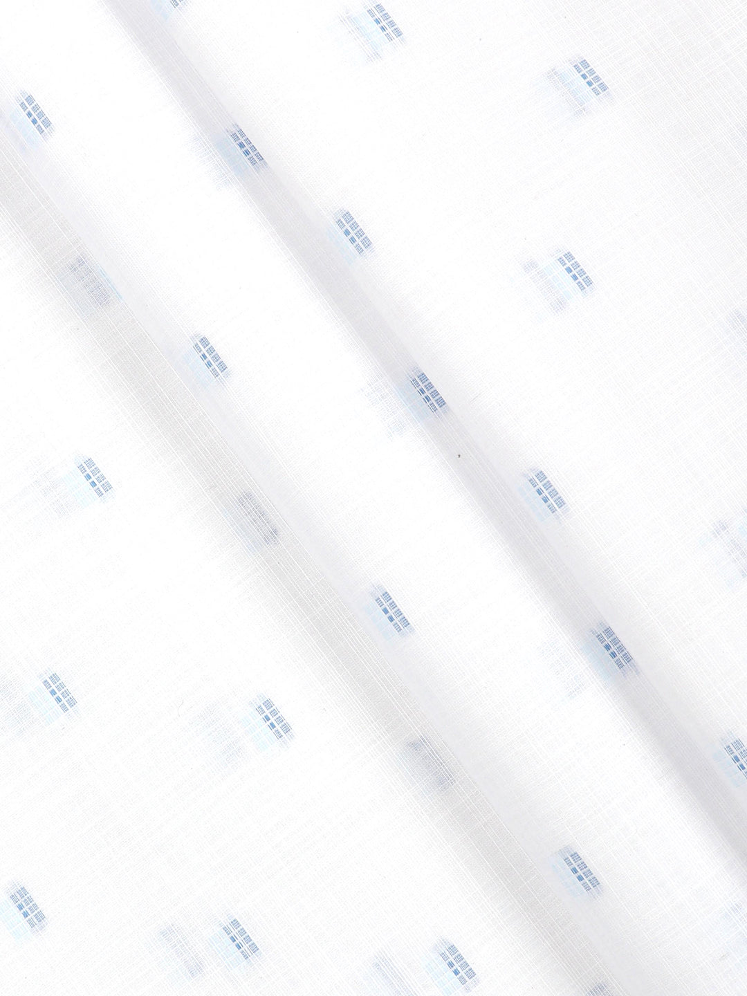 Cotton Colour Printed White & Blue Shirting Fabric Galaxy Art-Pattern view