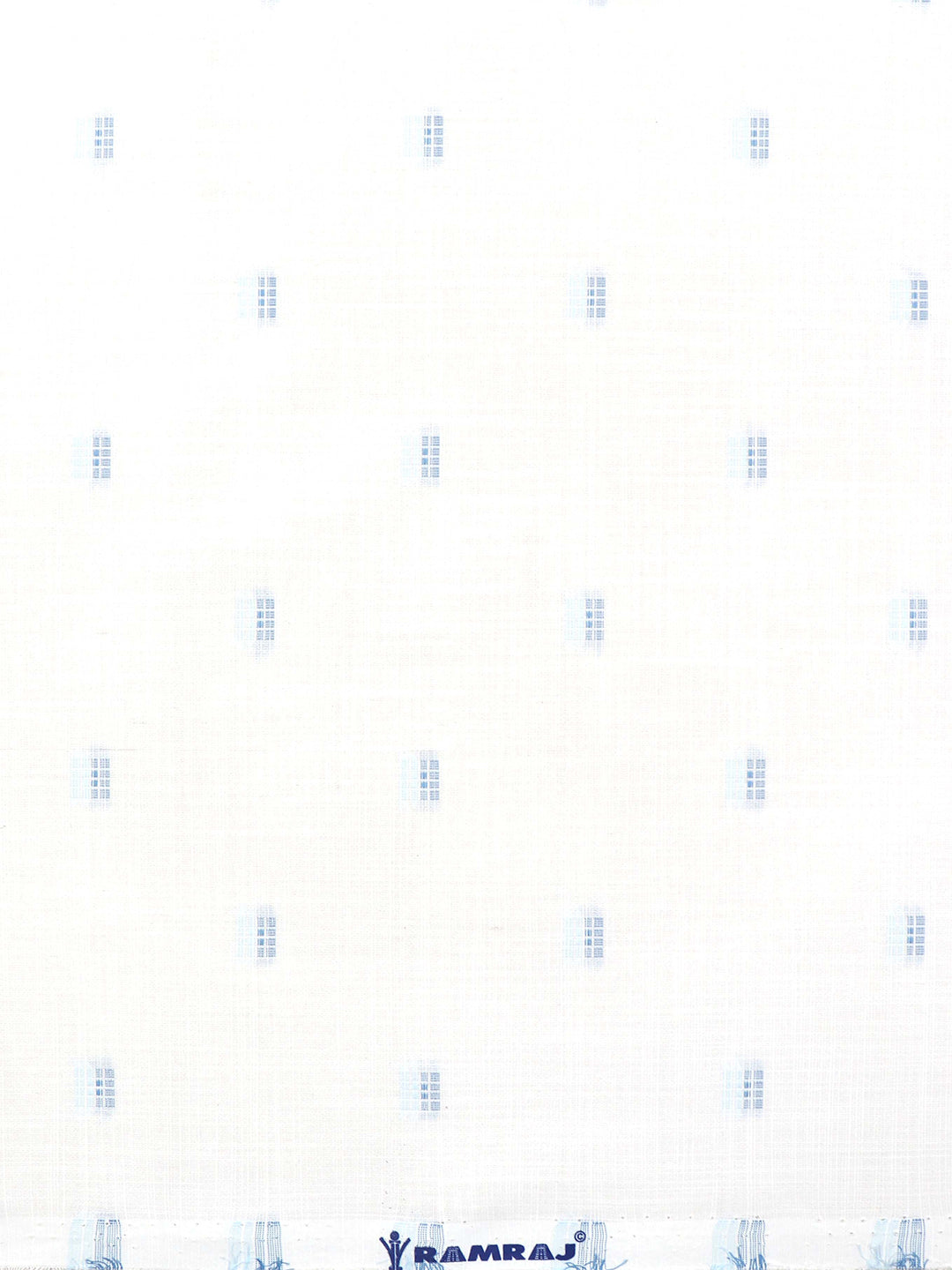 Cotton Colour Printed White & Blue Shirting Fabric Galaxy Art-Zoom view