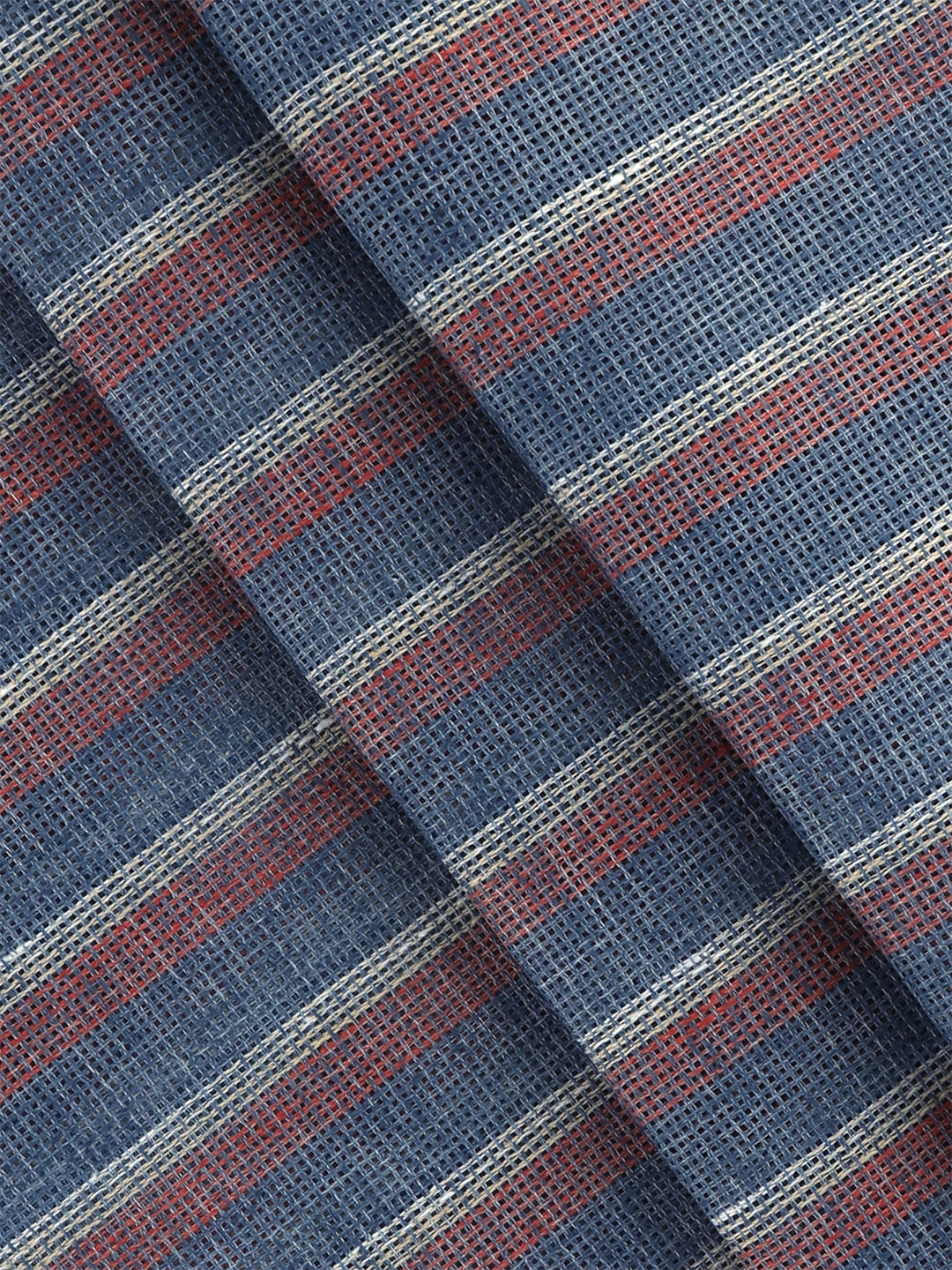 Cotton Blend Self Design Shirt Fabric Blue High Style