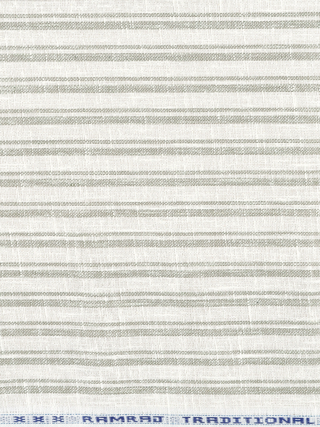 Cotton Rich White with Green Striped Shirt Fabric High Style