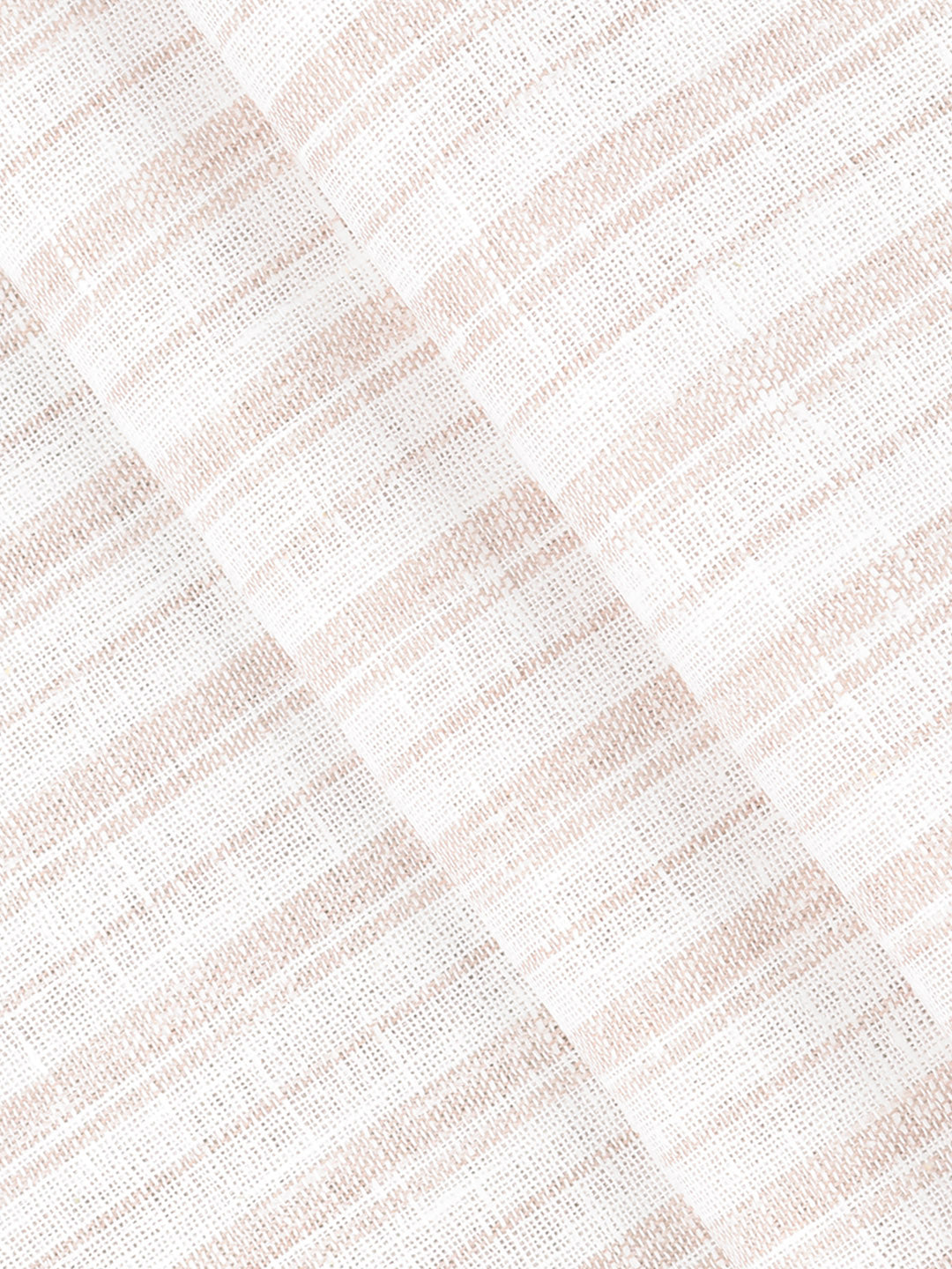 Cotton Rich White with Light Brown Striped Shirt Fabric High Style