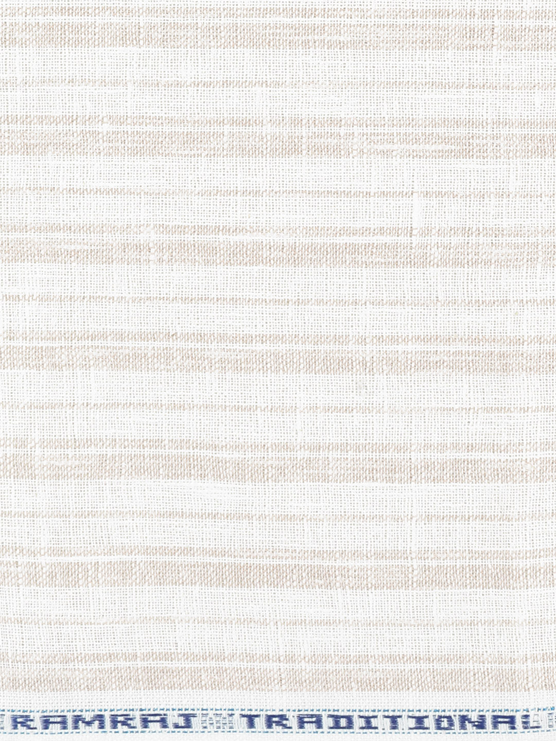 Cotton Rich White with Light Brown Striped Shirt Fabric High Style