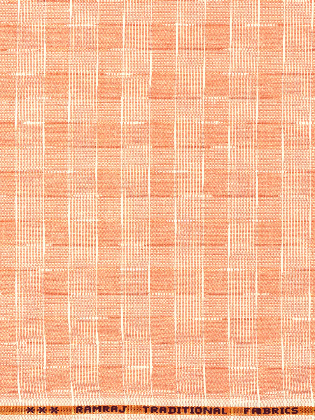 Men's Cotton Blend Self Design Orange Fabric Pink High Style