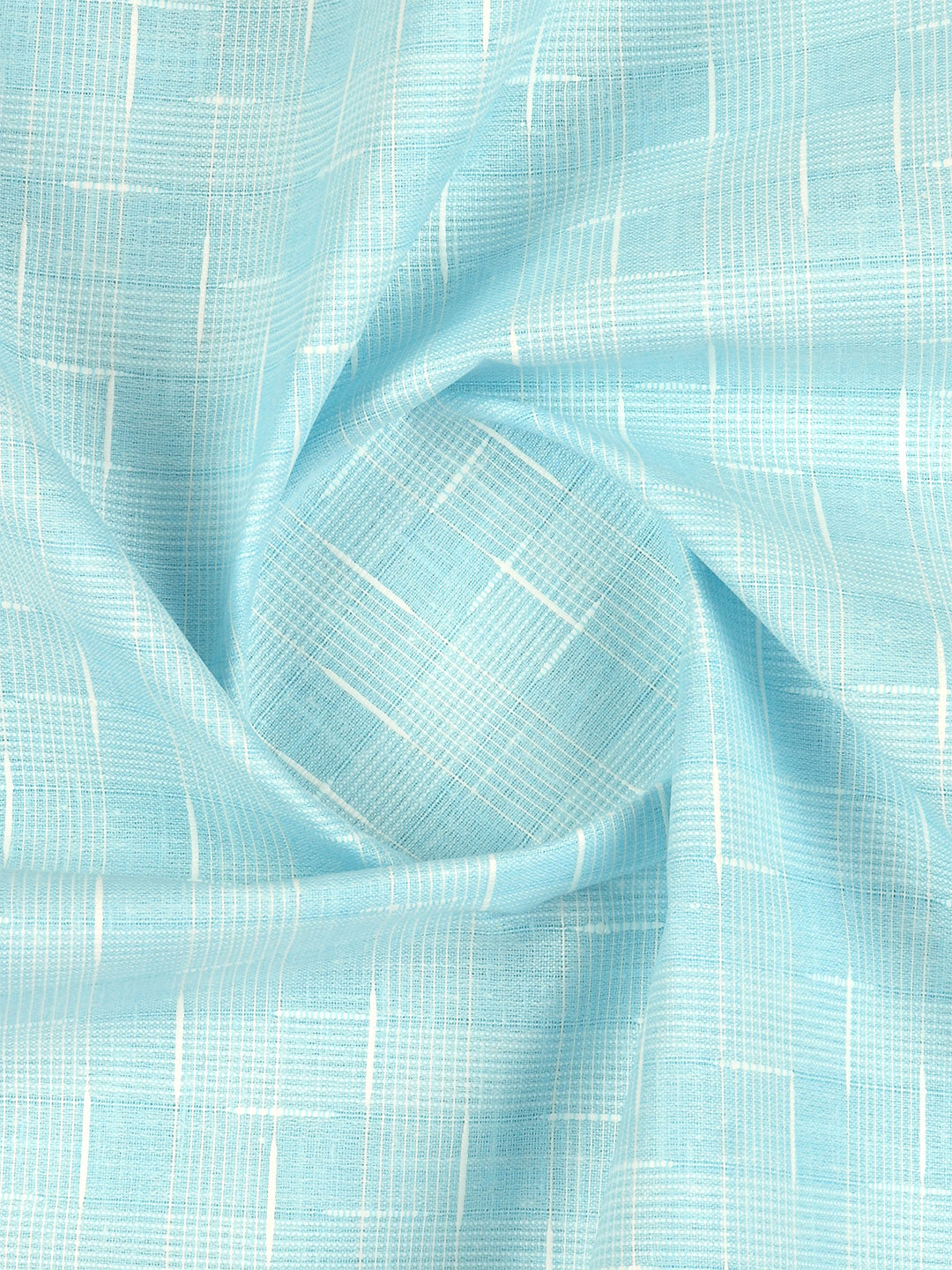 Men's Cotton Blend Self Design Blue Fabric Pink High Style