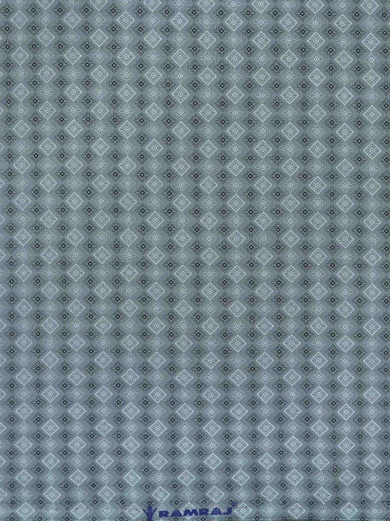 100% Cotton Greyish Blue All-over Print Shirt Fabric Alpha