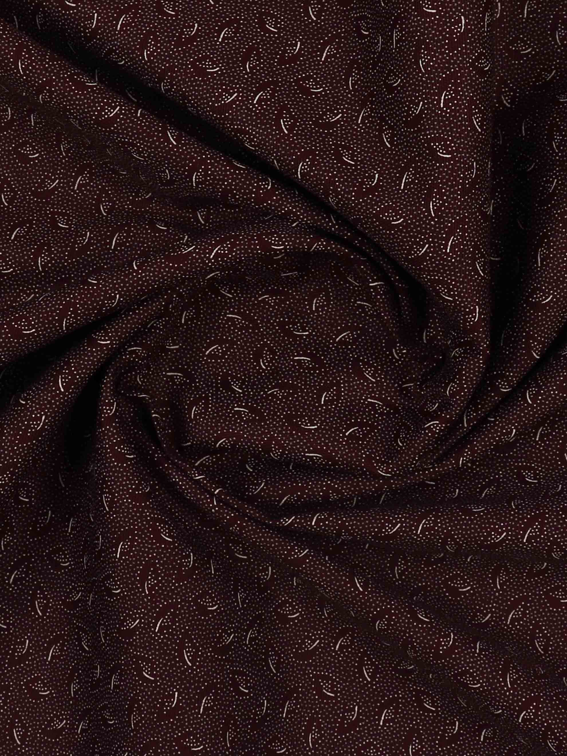 100% Cotton Maroon Over All Printed Shirt Fabric Alpha-Close view