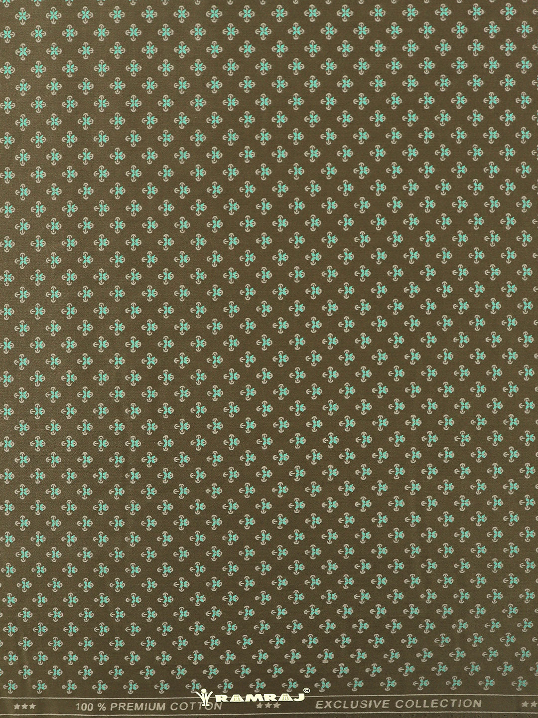 100% Cotton Green Over All Printed Shirt Fabric Alpha -Zoom view
